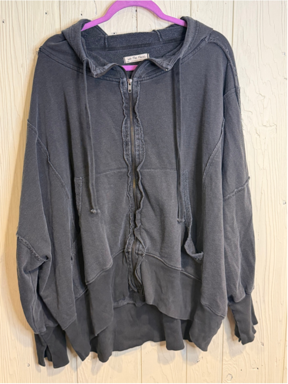 Women's We The Free Zip-Up Hoodie, Size L, Black